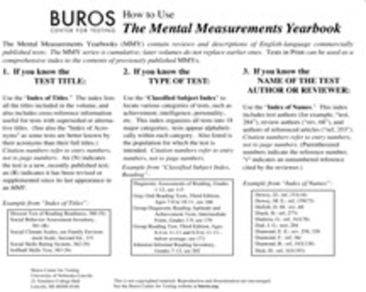 How to Use the Mental Measurements Yearbook